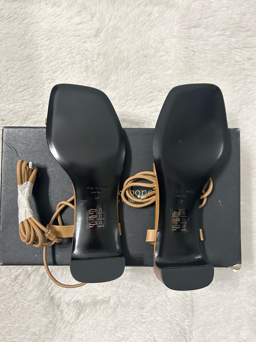 Rag & Bone Cindy Tie Strappy Square-Toe Lace-Up Sandals - Picture 9 of 11